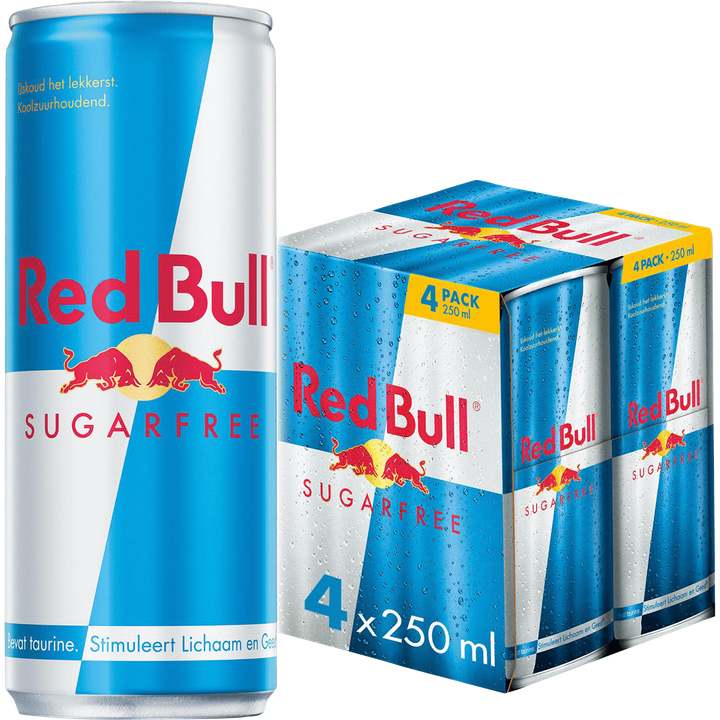 Red Bull Energy Drink Suikervrij - 4 x 250ml