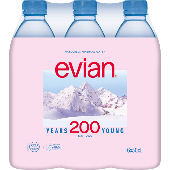 Evian Natuurlijk Mineraalwater - Fles 6 x 500ML