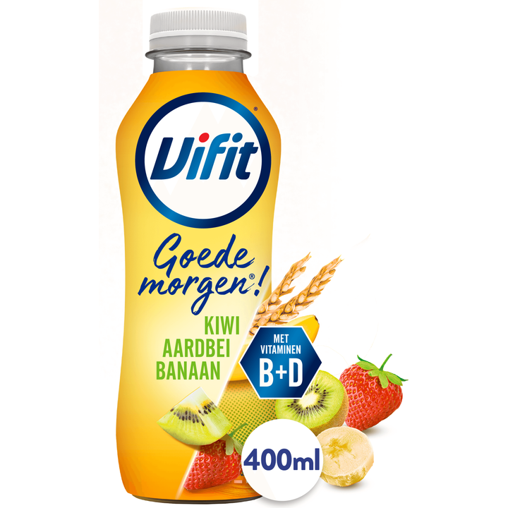 Vifit Goedemorgen! Zuiveldrink Aardbei/Kiwi/Banaan 400 ml