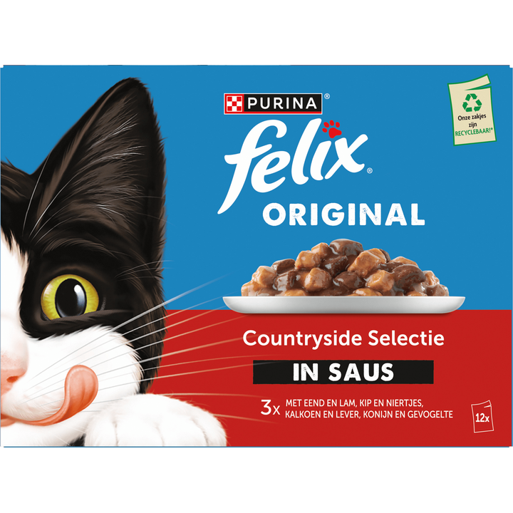 FELIX® Original Gevogelte Selectie in Saus Kattenvoer 12x85g