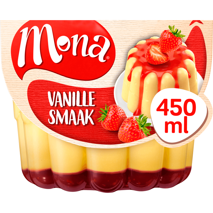 Vanillepudding met Aardbeiensaus Huls