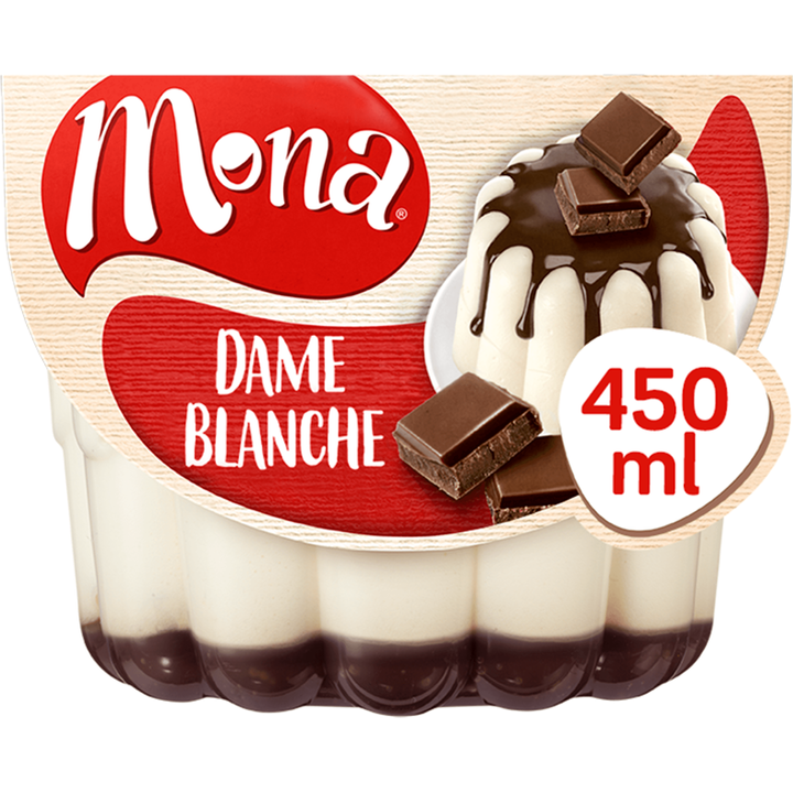 Mona Dame Blanche Pudding met Chocoladesaus