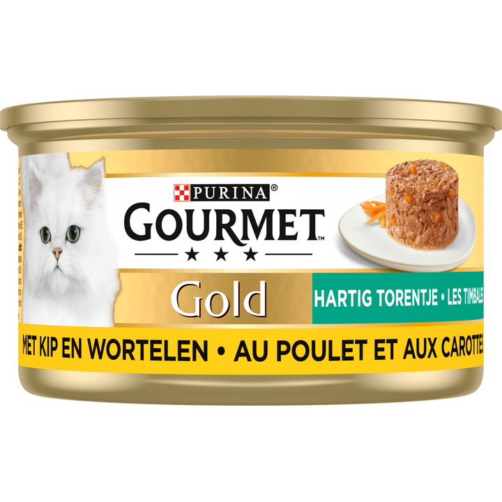 Gourmet Gold Hartig Torentje Kattenvoer nat met Kip en Wortelen