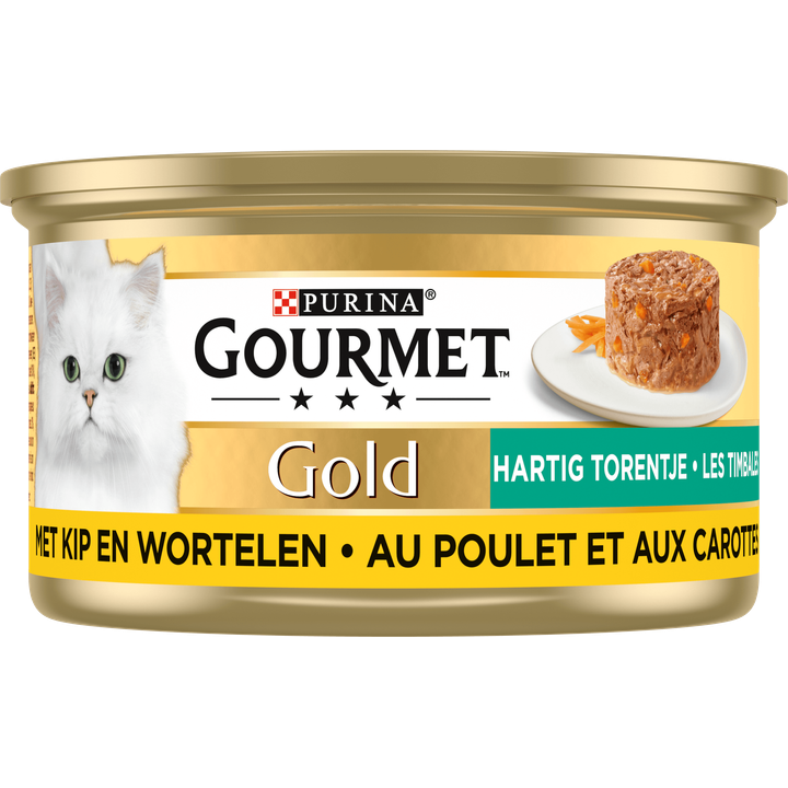 Gourmet Gold Hartig Torentje Kattenvoer nat met Kip en Wortelen