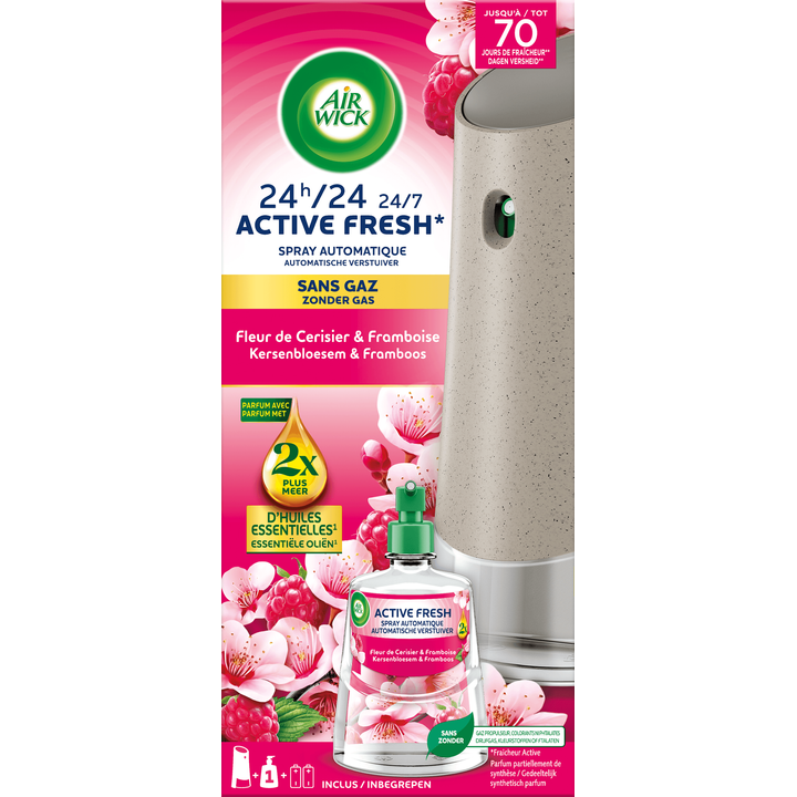 Air Wick - Active Fresh Automatische Luchtverfrisser Starterkit - Kersenbloesem & Framboos