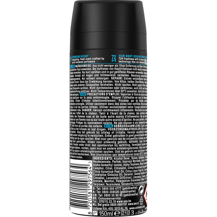 Axe Premium Bodyspray Black Vanilla – Deo Ohne Aluminium, 72h Frische, 150 Ml (2er Pack)