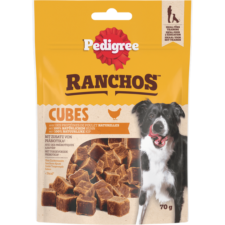 Pedigree Ranchos Cubes met 100% Natuurlijke Kip 70 g