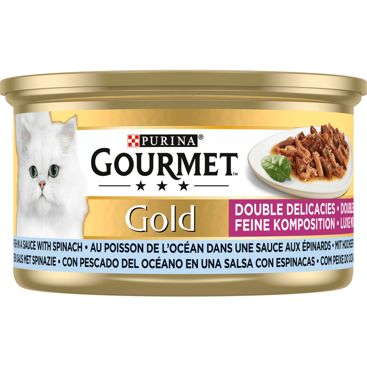 Gourmet Gold Luxe Mix Kattenvoer nat met Zeevis