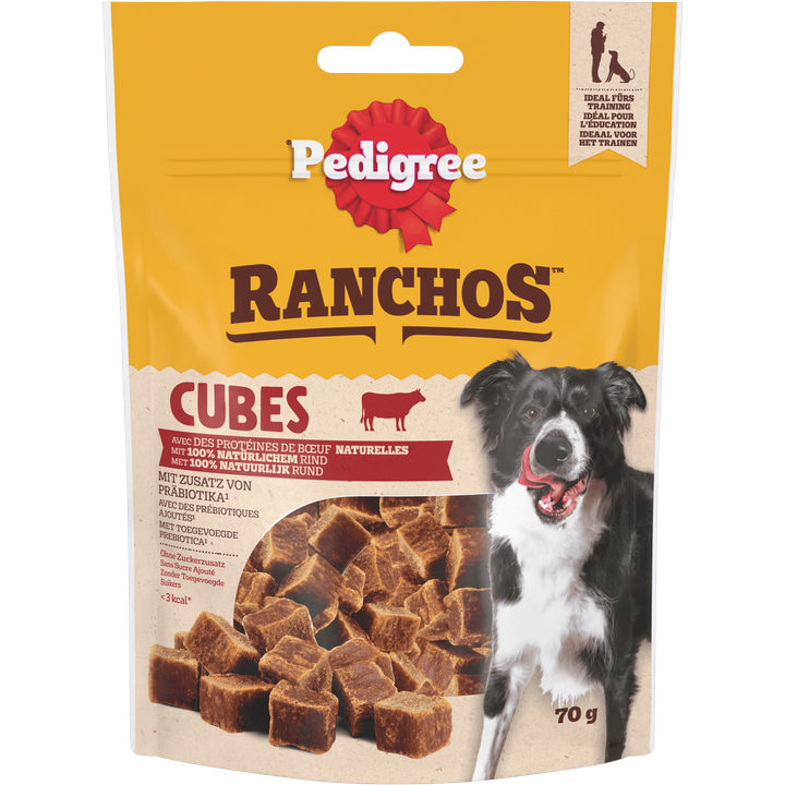 Pedigree Ranchos Cubes met 100% Natuurlijk Rund 70 g