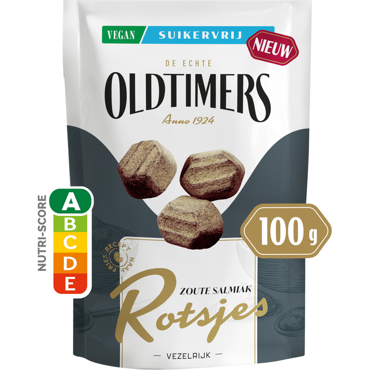 Oldtimers Zoute Salmiak Rotsjes 100 g
