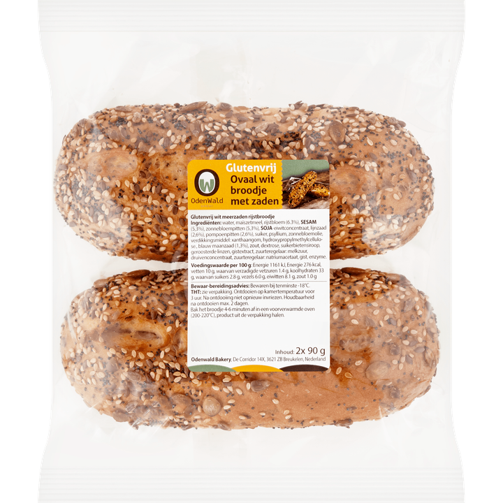 Bakery Glutenvrij Ovaal Wit Broodje met Zaden