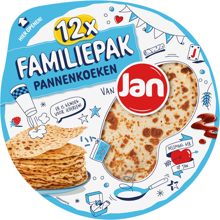Jan Familiepak Pannenkoeken Naturel 12 Stuks 810 g