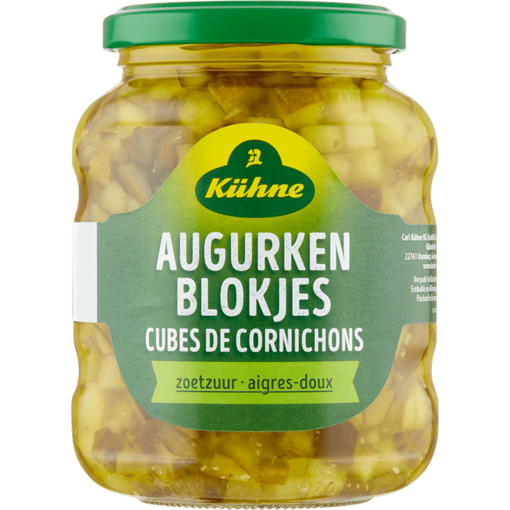 Kühne Augurken Blokjes Zoetzuur 330 g