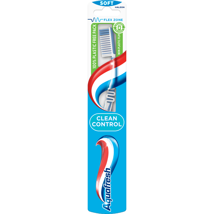 Aquafresh Clean Control Soft dagelijkse Tandenborstel 1 stuk, 100% plasticvrije verpakking