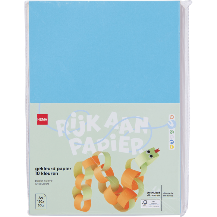 Gekleurd Papier 10 Kleuren A4 150 Stuks