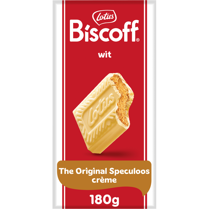 Lotus Biscoff speculoos chocoladereep wit crème 180 g