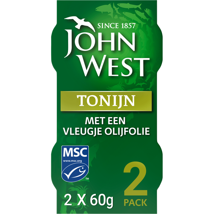 John West Tonijnstukken met een Vleugje Olijfolie 2 x 60g