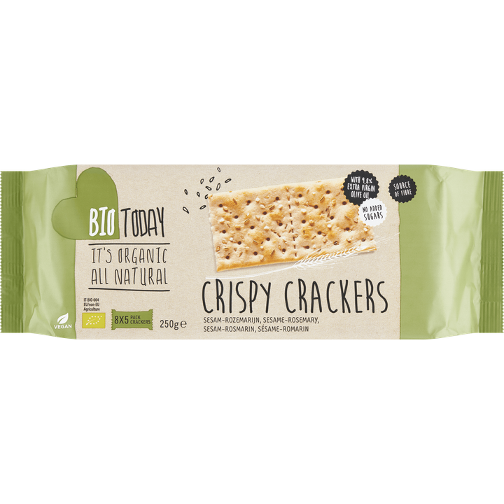BioToday Crispy Crackers Sesam-Rozemarijn 250 g