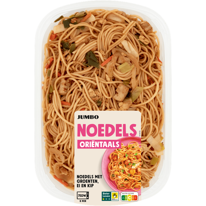 Noedels Oriëntaals met Groenten, Ei en Kip