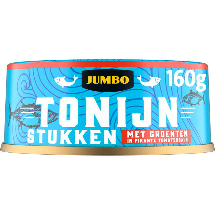 Tonijnstukken met Groenten in Pikante Tomatensaus