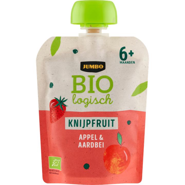 Biologisch Knijpfruit Appel & Aardbei 6+ Maanden