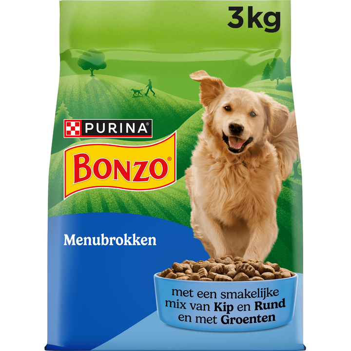 Bonzo Menubrokken Hondenvoer met Kip en Groenten