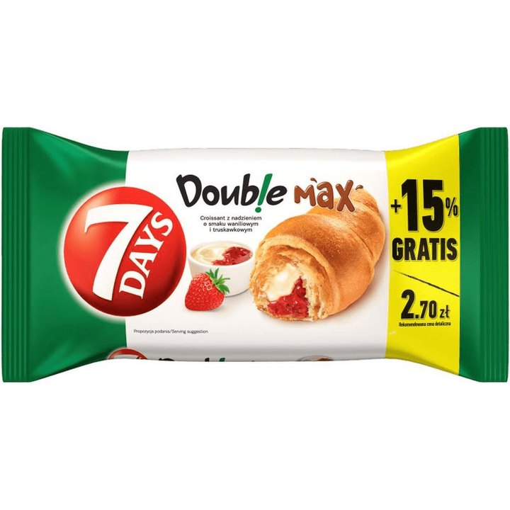 7 DAYS Double Super Max Croissant met Aardbei- en Vanillevulling 110 g