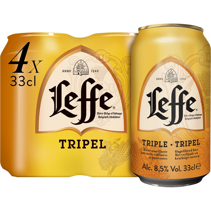 Leffe Tripel Belgisch Abdijbier Blikken 4 x 33 cl