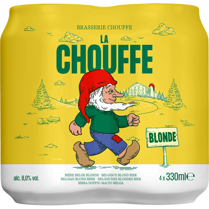 La Chouffe - Blond Belgisch Bier - Blik - 4 x 330ML