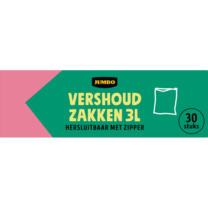 Vershoudzakken Hersluitbaar met Zipper 3 L 30 Stuks
