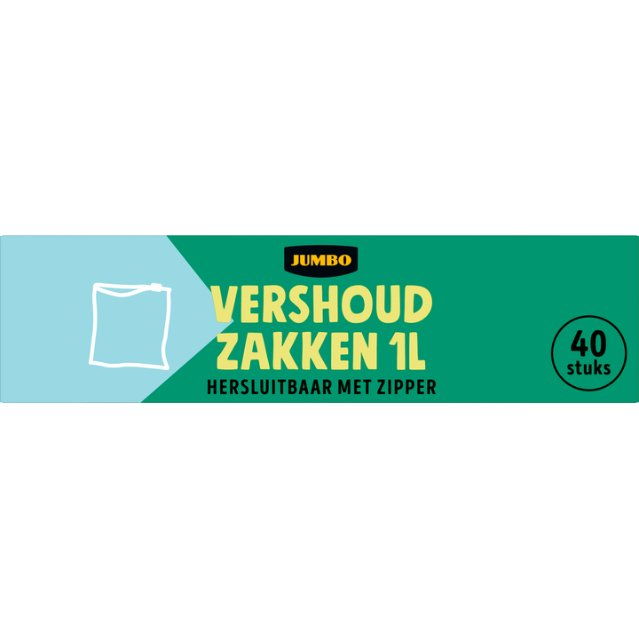 Vershoudzakken Hersluitbaar met Zipper 1 L 40 Stuks