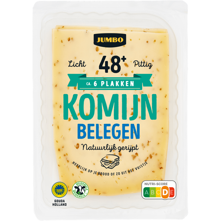 Jumbo Komijn Kaas Belegen 48+ Plakken 190 g
