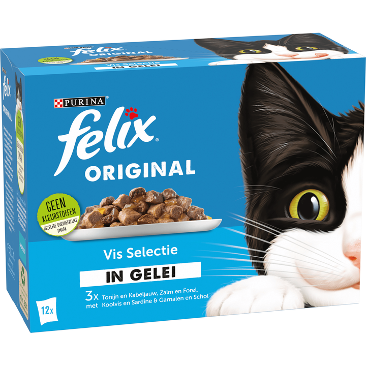 Whiskas natvoer voor senior katten, vis selectie in gelei 7