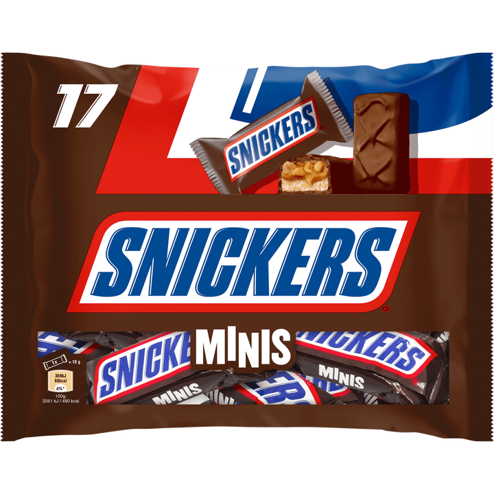 Snickers Minis chocolade pinda caramel repen uitdeelzak 333g