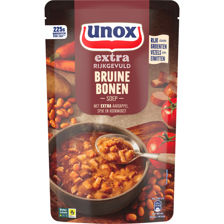 Unox Extra Rijkgevuld Soep In Zak Bruine Bonen 570 ml