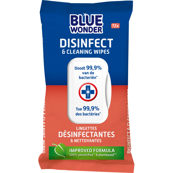 Blue Wonder Disinfect & Cleaning Wipes 72 Stuks
