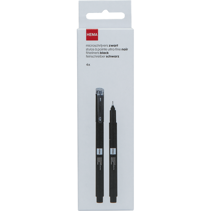 Microschrijvers Zwart 4 Stuks