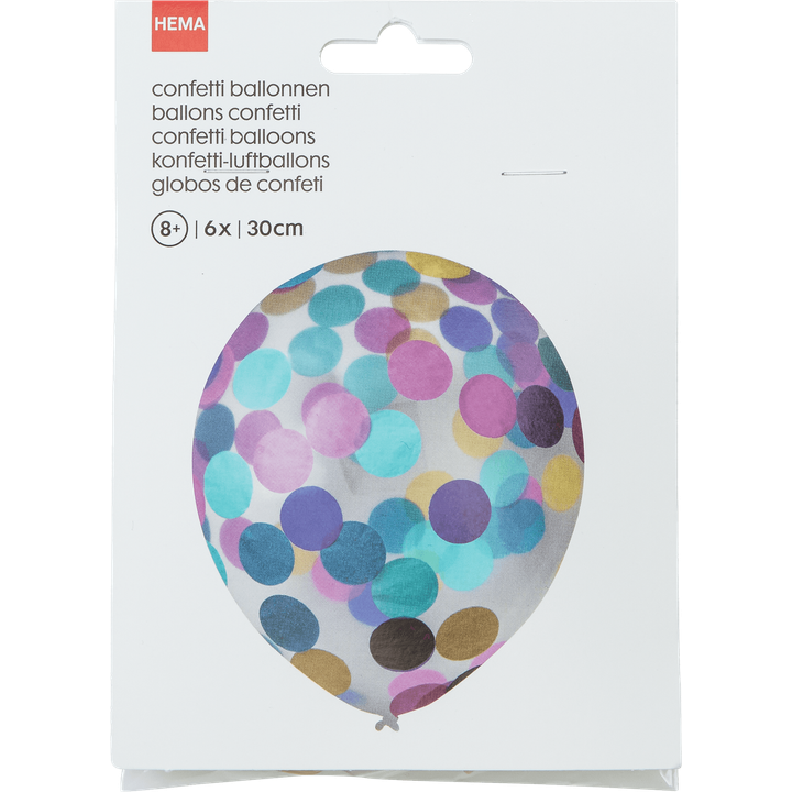 Confetti Ballonnen 30 cm 6 Stuks