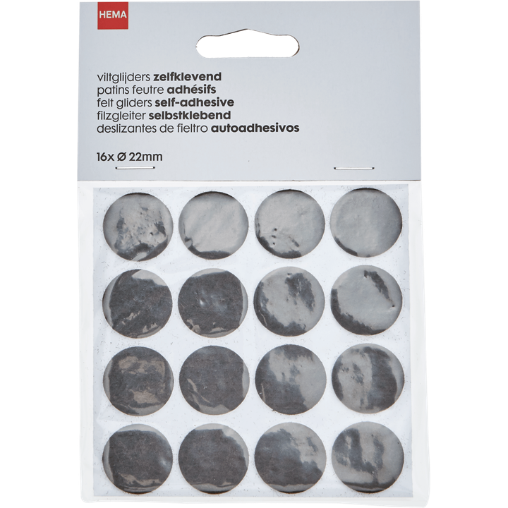 Zelfklevende Viltglijders Bruin 22mm 16 Stuks