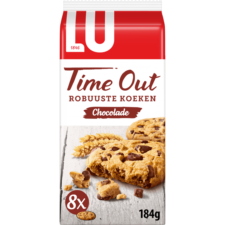 LU Time Out Robuuste Koeken Chocolade ( 8x23g ) 184g