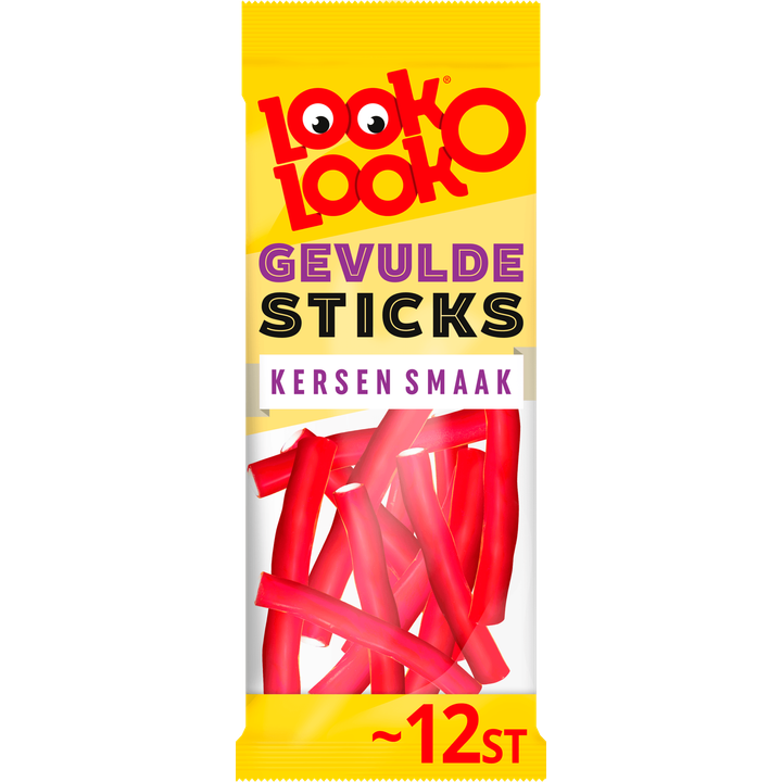 Look-O-Look Gevulde Kersen Sticks 12 stuks 