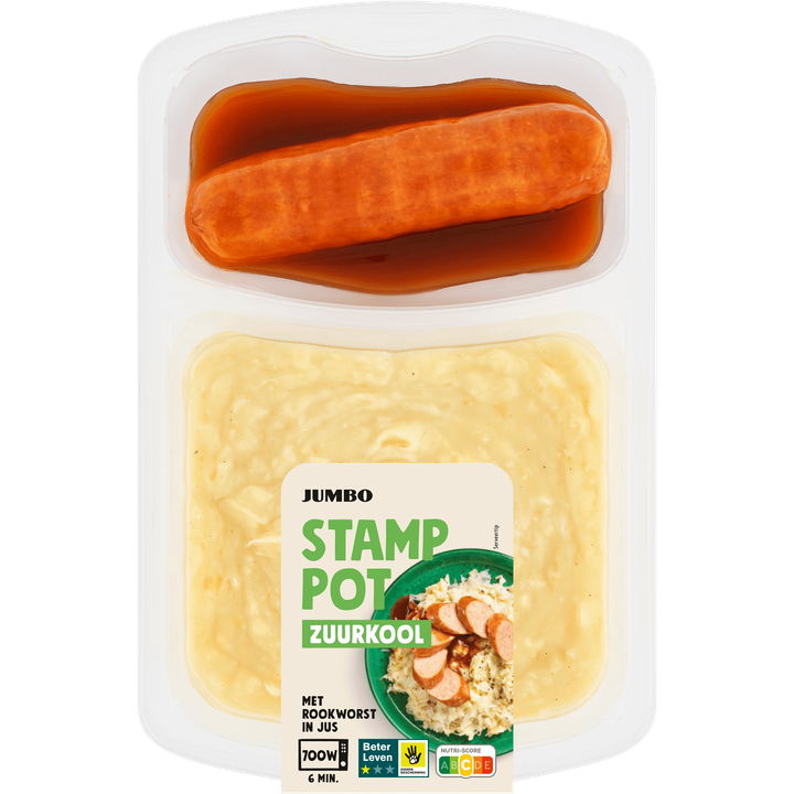 Stamppot Zuurkool met Rookworst in Jus