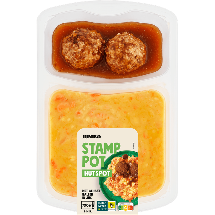 Stamppot Hutspot met Gehaktballen in Jus