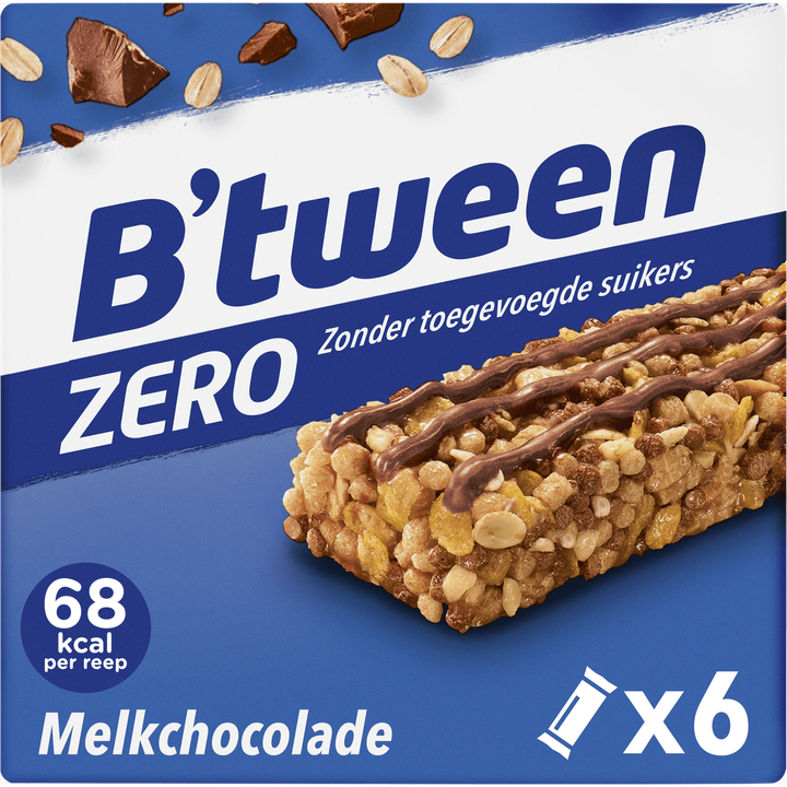 Hero B'tween Mueslireep Zero Melkchocolade 6 x 20 g