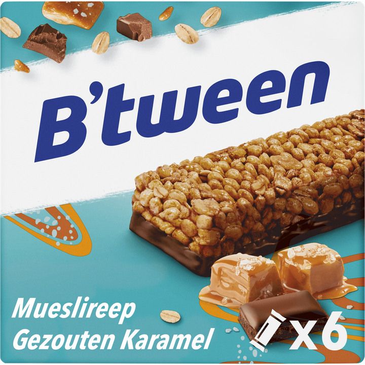 Hero B'tween Mueslireep Gezouten Karamel 6 x 23g