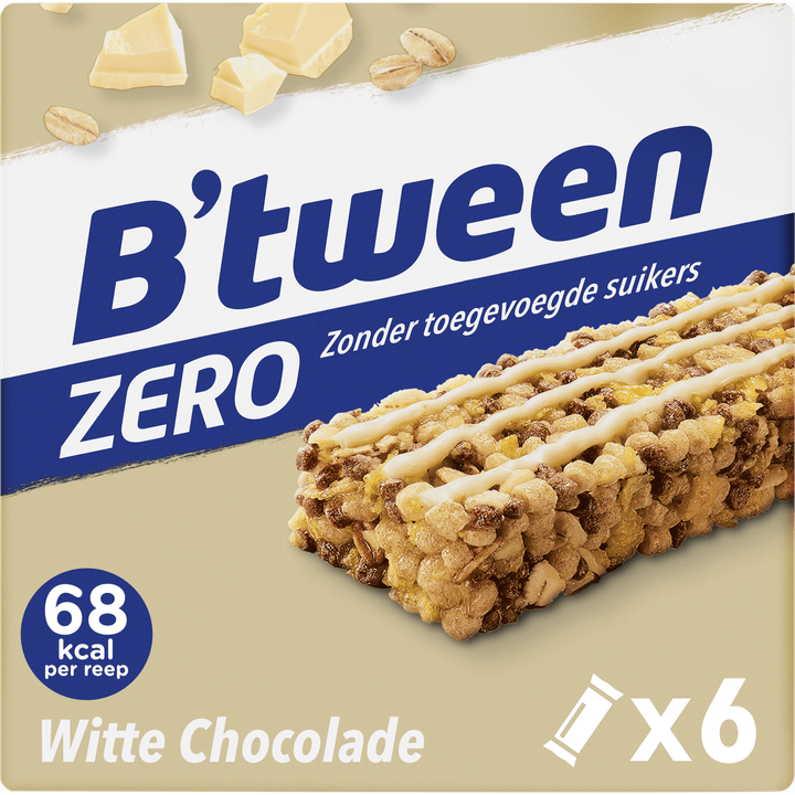 Hero B'tween Mueslireep Zero Witte Chocolade 6 x 20g