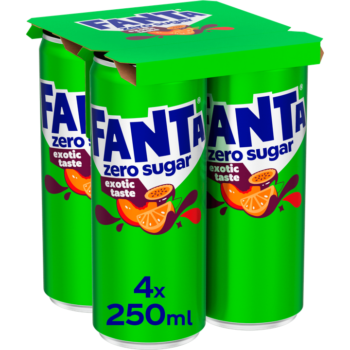 Fanta Exotic zero sugar 4 x 250 ml
