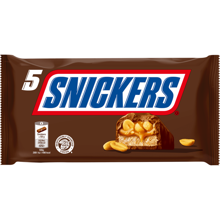 Melkchocolade karamel en pinda's 5* multipack