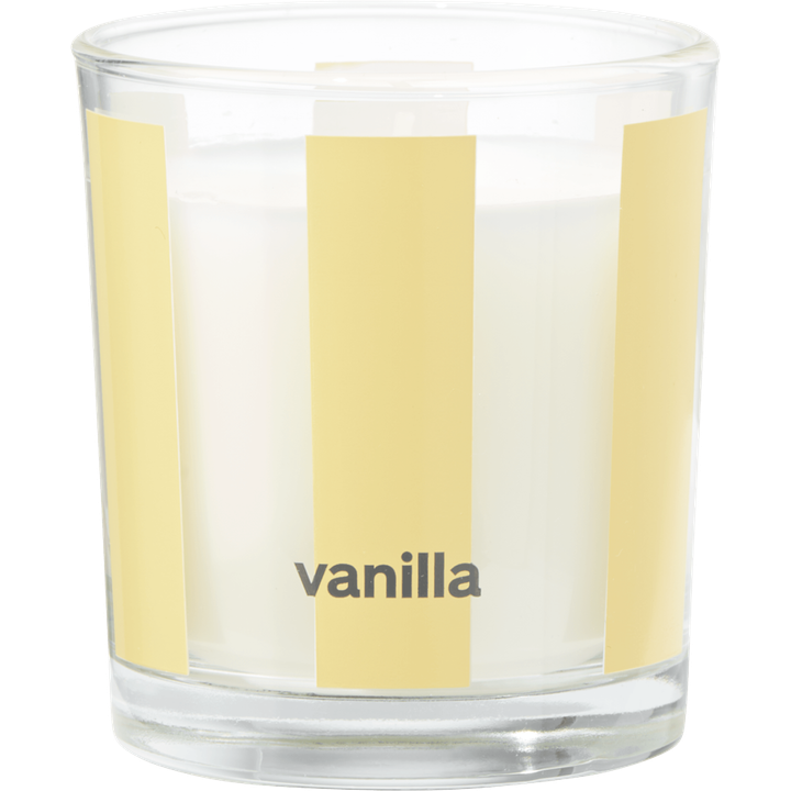 Geurkaars ⌀ Vanille Streep Lichtgeel