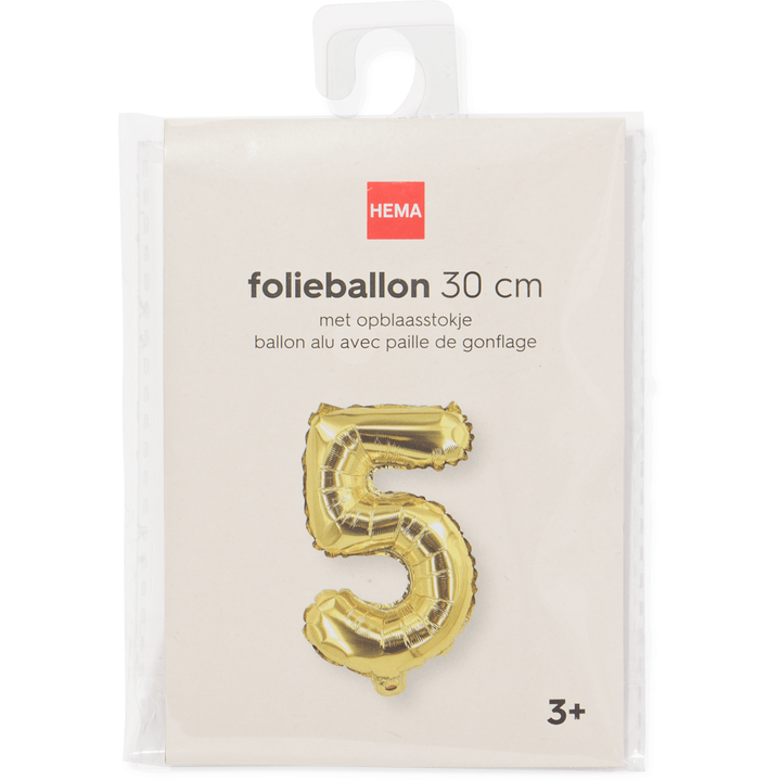 Folieballon Goud 5